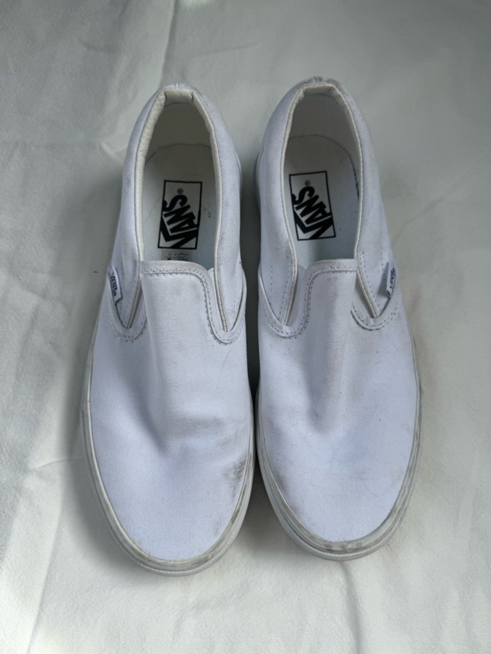 Vans Slip-On Canvas Loafers in White